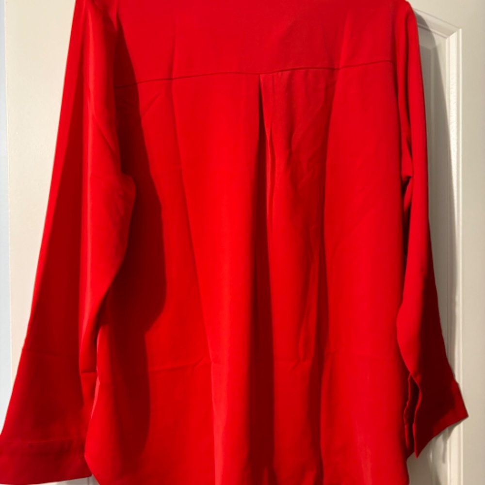 Vibrant Red long sleeve blouse - Picture 2 of 4